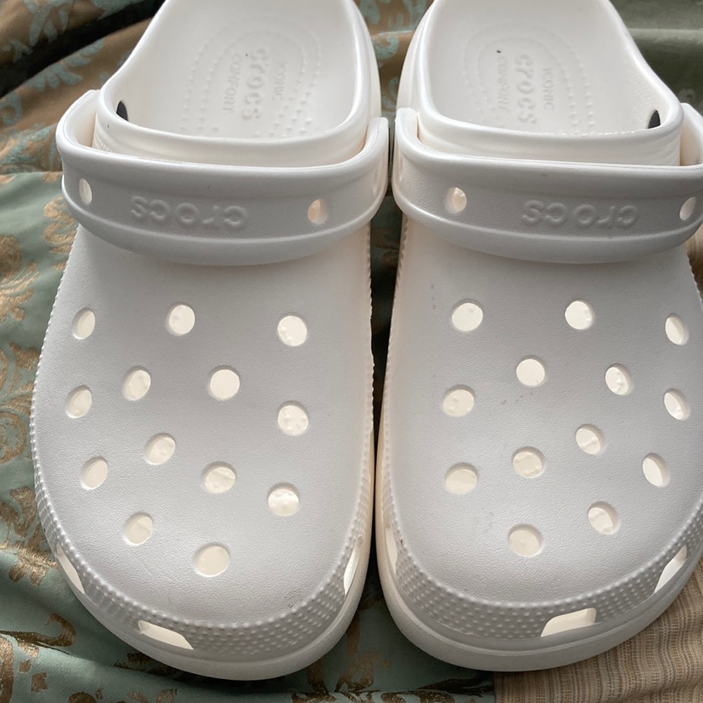 Womens white platform crocs